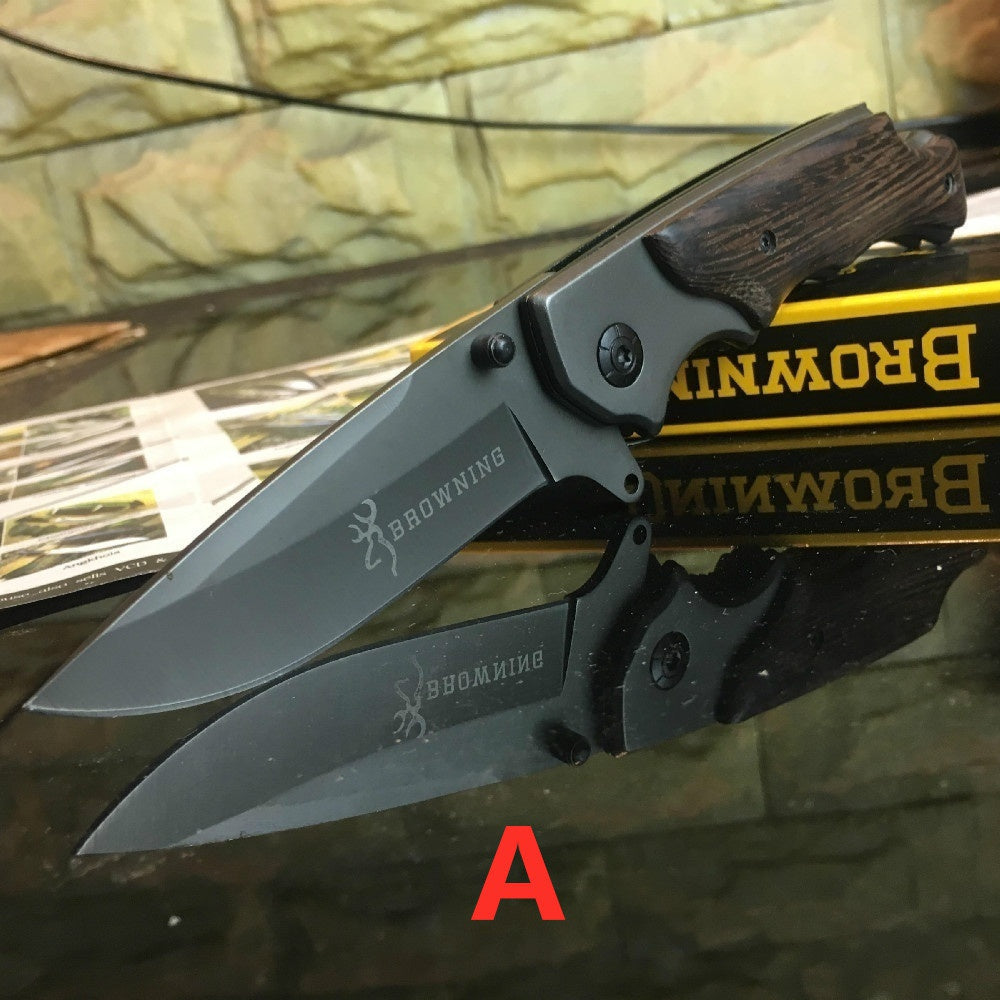 TOP QUALITY New Browning Arrival Titanium Coating 440C Stainless Steel Blade Outdoor EDC Knives Tactical Folding Pocket Knife Hunting Knife Huntsman Hand Tools