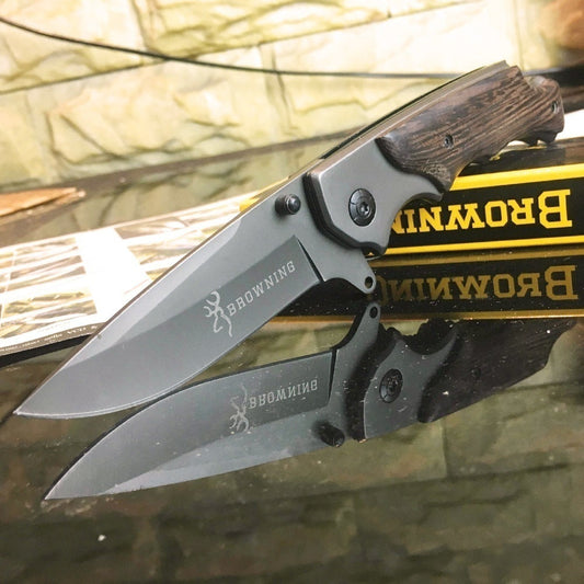TOP QUALITY New Browning Arrival Titanium Coating 440C Stainless Steel Blade Outdoor EDC Knives Tactical Folding Pocket Knife Hunting Knife Huntsman Hand Tools