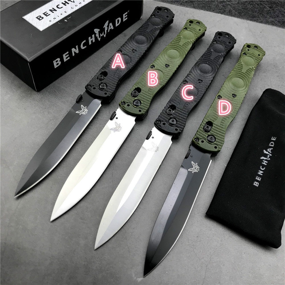 New Benchmade SOCP Tactical Folding Knife 391BK Black Plain Edge D2 Spear Point - Black CF Elite - AXIS Lock Folder Camping Outdoor Tools