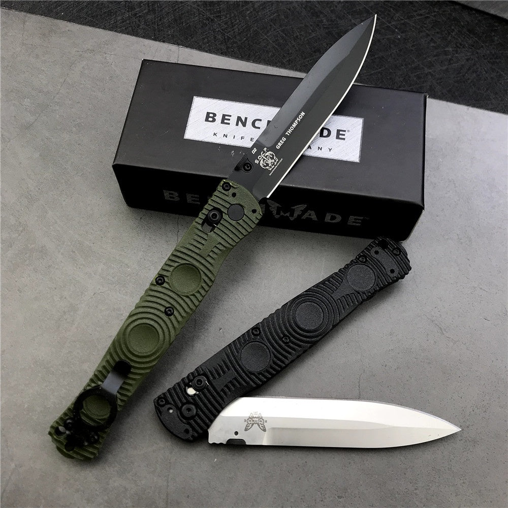 New Benchmade SOCP Tactical Folding Knife 391BK Black Plain Edge D2 Spear Point - Black CF Elite - AXIS Lock Folder Camping Outdoor Tools