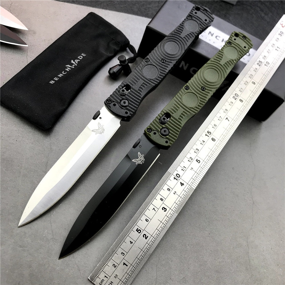 New Benchmade SOCP Tactical Folding Knife 391BK Black Plain Edge D2 Spear Point - Black CF Elite - AXIS Lock Folder Camping Outdoor Tools