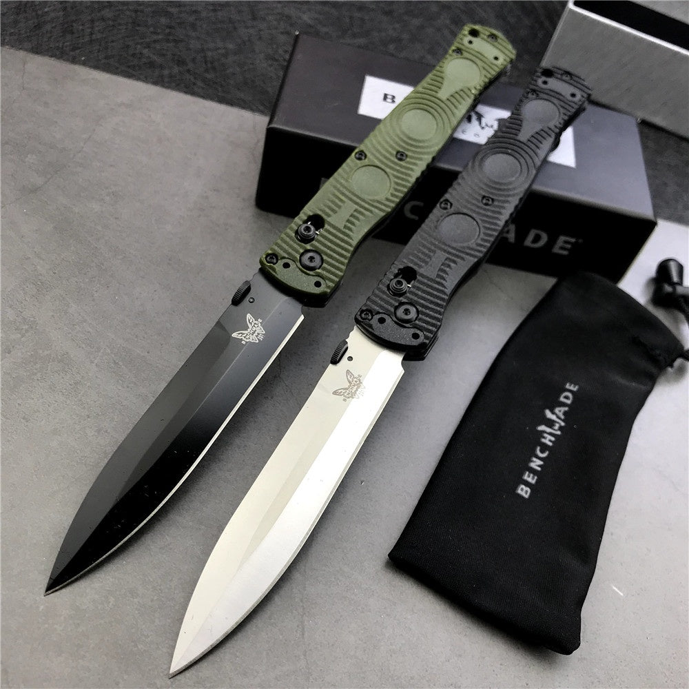 New Benchmade SOCP Tactical Folding Knife 391BK Black Plain Edge D2 Spear Point - Black CF Elite - AXIS Lock Folder Camping Outdoor Tools