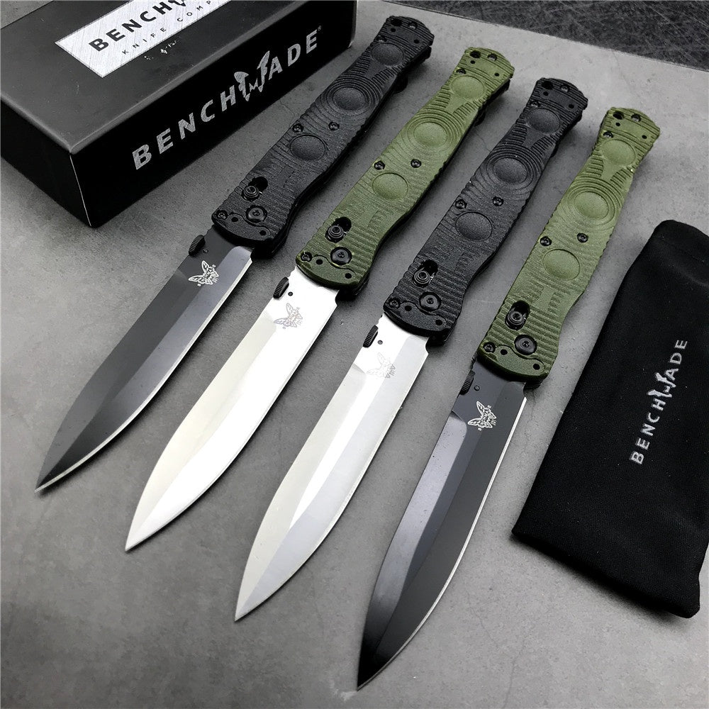 New Benchmade SOCP Tactical Folding Knife 391BK Black Plain Edge D2 Spear Point - Black CF Elite - AXIS Lock Folder Camping Outdoor Tools