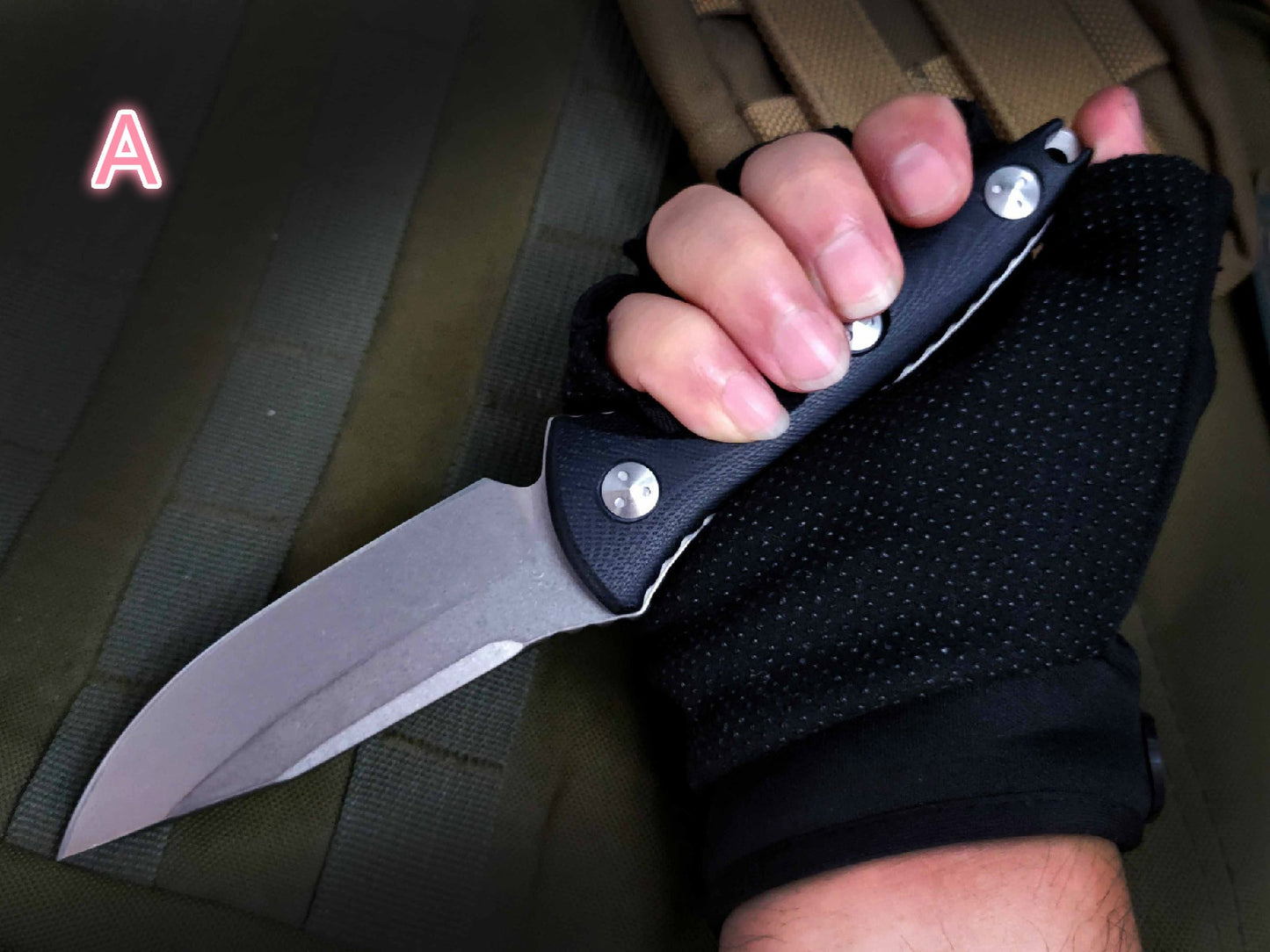 Tactical Knife 113M-10 Socom Alpha Mini Fixed Knife 3.72" Stonewashed Clip Point Blade, G10 Handles,  Kydex Sheath Outdoor Hunting Fishing Tools