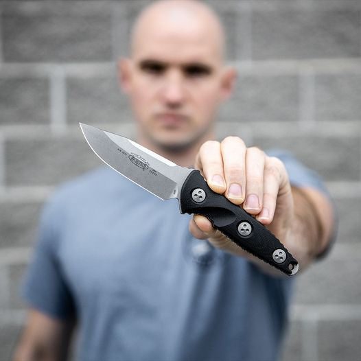 Tactical Knife 113M-10 Socom Alpha Mini Fixed Knife 3.72" Stonewashed Clip Point Blade, G10 Handles,  Kydex Sheath Outdoor Hunting Fishing Tools