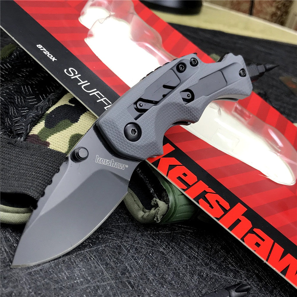 KERSHAW 8720 2.4 Inch 8Cr13MoV Steel Blade with Black Oxide Coating, Every Day Utility Knife with Carbon Strength and High Tech Function, 3.5 oz.