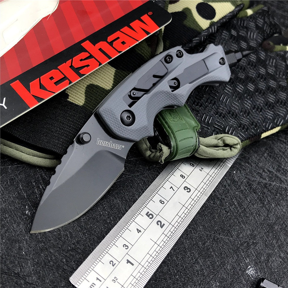KERSHAW 8720 2.4 Inch 8Cr13MoV Steel Blade with Black Oxide Coating, Every Day Utility Knife with Carbon Strength and High Tech Function, 3.5 oz.
