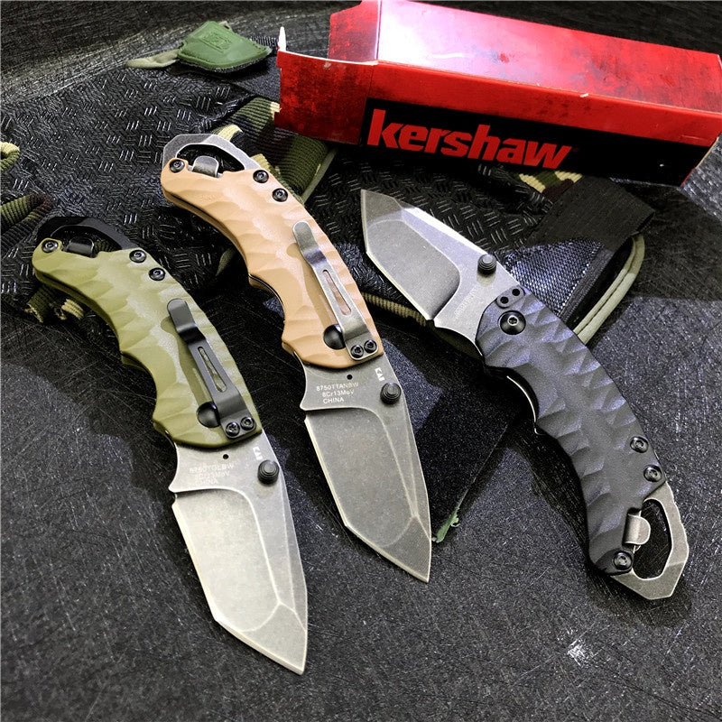 KERSHAW 8750 folding knife 8CR13MOV blade glass fiber handle outdoor camping hunting pocket fruit knife EDC tool