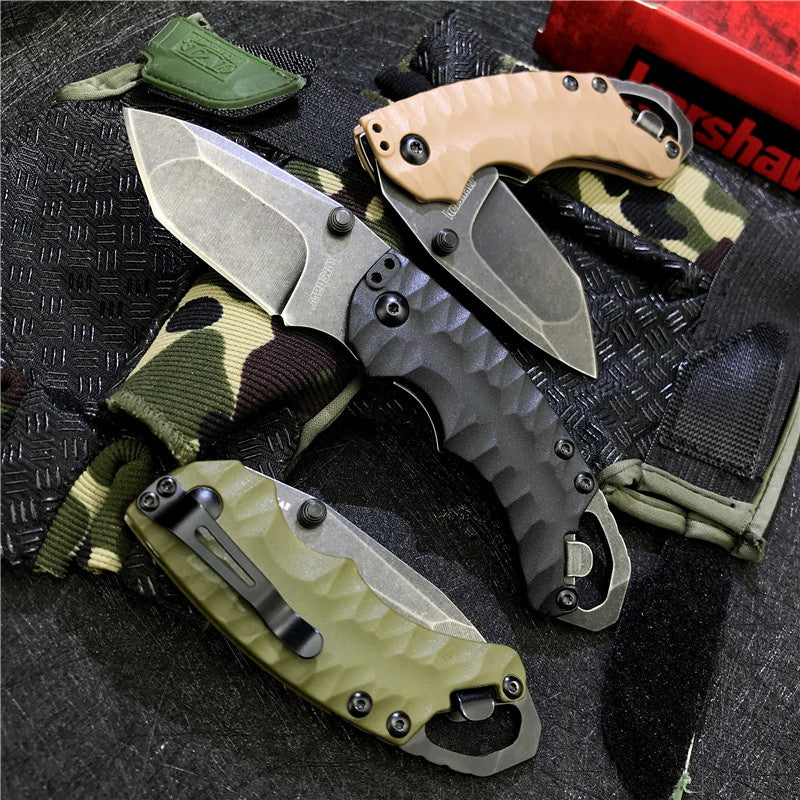 KERSHAW 8750 folding knife 8CR13MOV blade glass fiber handle outdoor camping hunting pocket fruit knife EDC tool