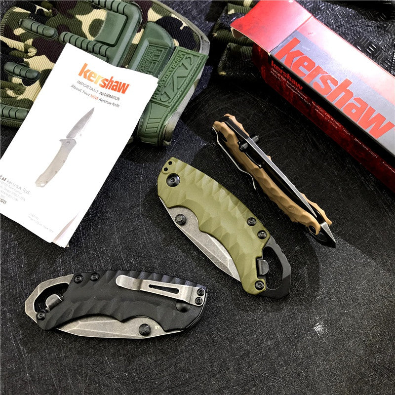 KERSHAW 8750 folding knife 8CR13MOV blade glass fiber handle outdoor camping hunting pocket fruit knife EDC tool