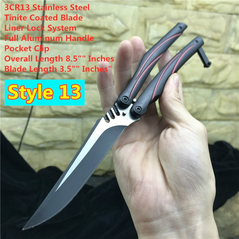 Balisong High Hardness Stainless Steel Folding Outdoor Camping Butterfly (Knife)