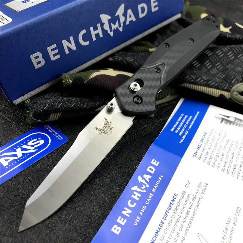 Hot Sale BENCHMADE 940 Osborne Folding Knife S90v Stone Washing Ordinary Blade Carbon Fiber Stripe Handle EDC Spring Assisted Tactical Folding Knife