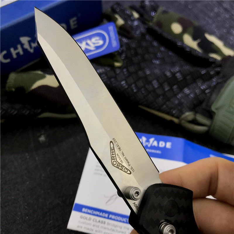 Hot Sale BENCHMADE 940 Osborne Folding Knife S90v Stone Washing Ordinary Blade Carbon Fiber Stripe Handle EDC Spring Assisted Tactical Folding Knife