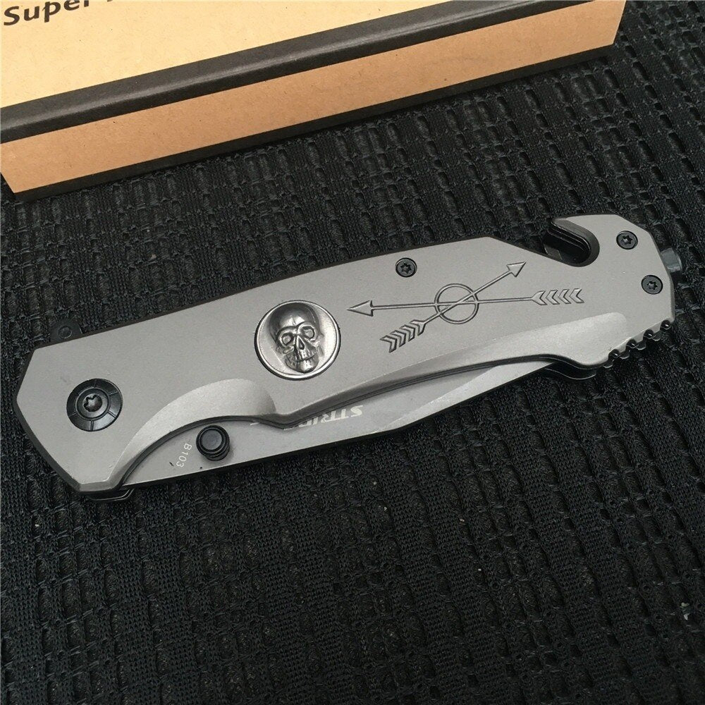 Csgo Skeleton POLICE Assisted Opening Flipper Folding Knives Tactical Camping Survival Combat Pocket Knives EDC Hunting Tool