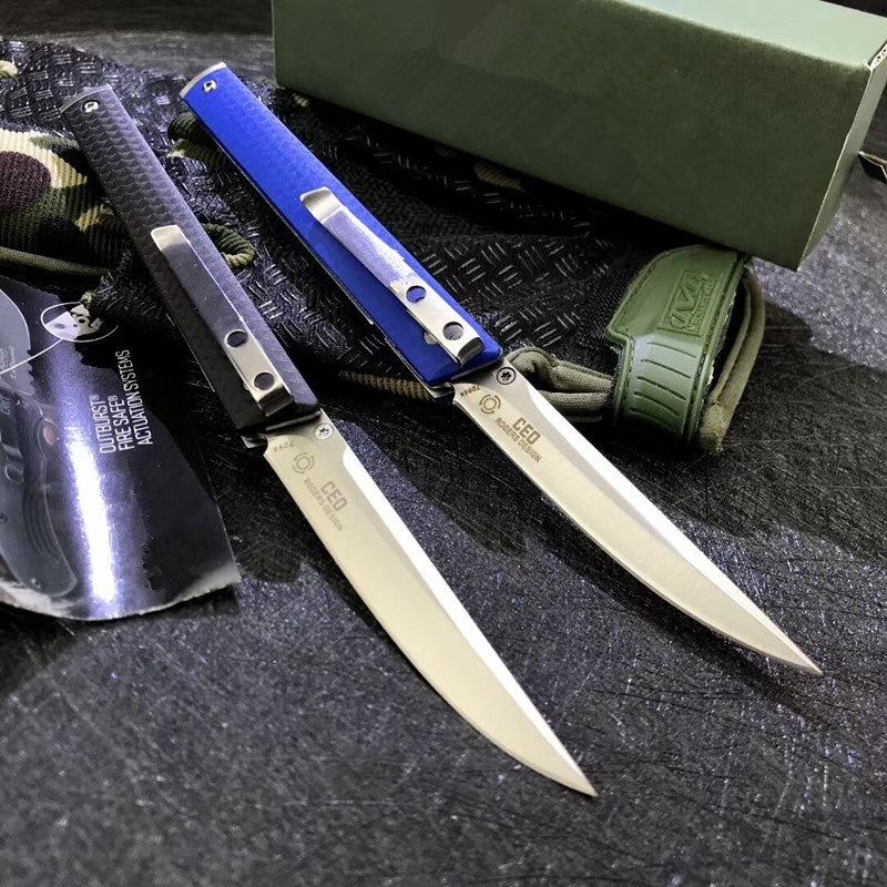 CRKT Folding Knife Spring Assisted Open Camping Survival Pocket Knife  7096 Richard Rogers CEO Gentleman's Folding Knife 3.107"""" Satin Plain Blade, Black GRN Handles