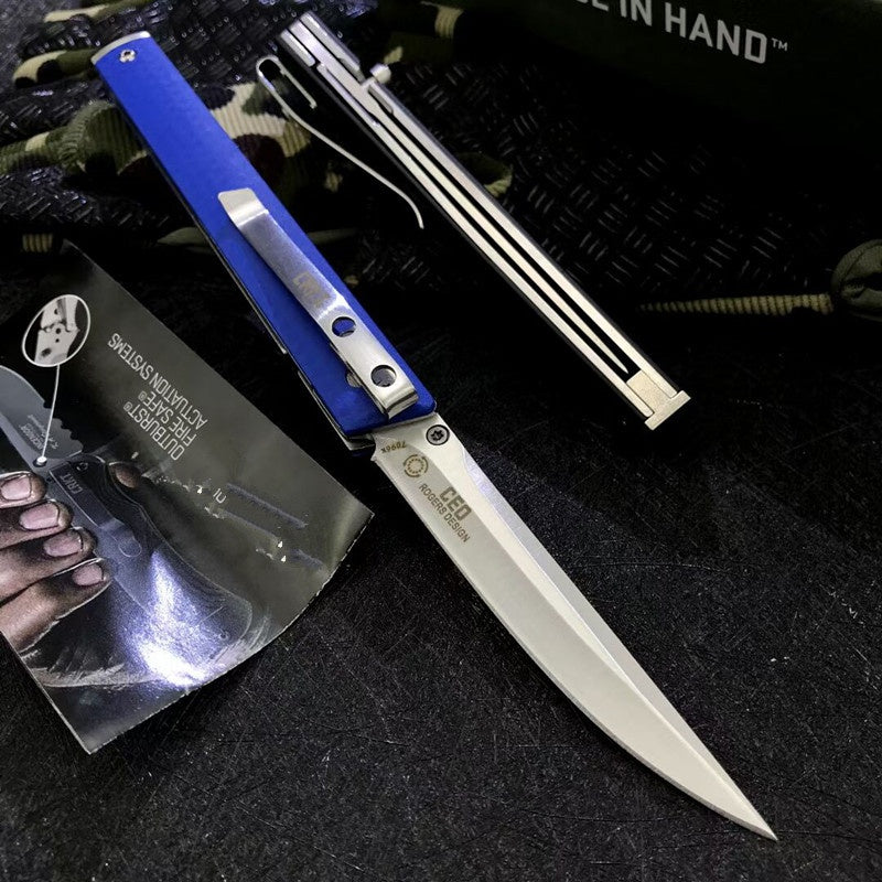 CRKT Folding Knife Spring Assisted Open Camping Survival Pocket Knife  7096 Richard Rogers CEO Gentleman's Folding Knife 3.107"""" Satin Plain Blade, Black GRN Handles