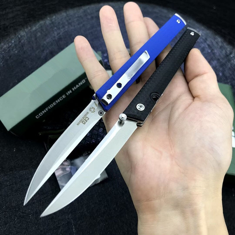 CRKT Folding Knife Spring Assisted Open Camping Survival Pocket Knife  7096 Richard Rogers CEO Gentleman's Folding Knife 3.107"""" Satin Plain Blade, Black GRN Handles