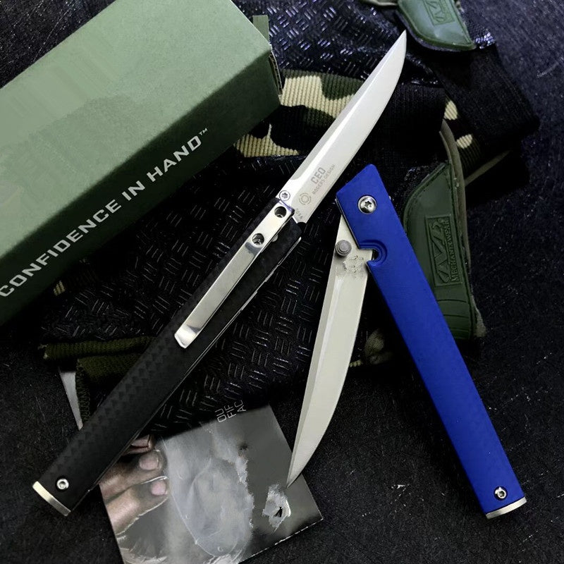 CRKT Folding Knife Spring Assisted Open Camping Survival Pocket Knife  7096 Richard Rogers CEO Gentleman's Folding Knife 3.107"""" Satin Plain Blade, Black GRN Handles