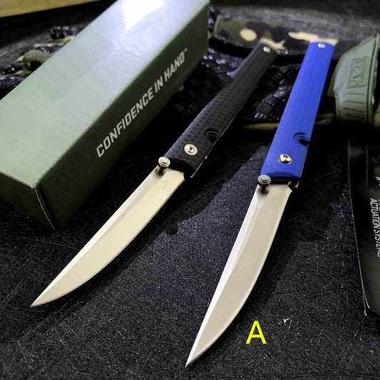 CRKT Folding Knife Spring Assisted Open Camping Survival Pocket Knife  7096 Richard Rogers CEO Gentleman's Folding Knife 3.107"""" Satin Plain Blade, Black GRN Handles