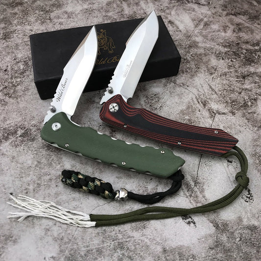 Folding Pocket Knife Tactical Survival Knives Hunting Camping Edc Tool High Hardness Military Survival Outdoor Knife With Rope