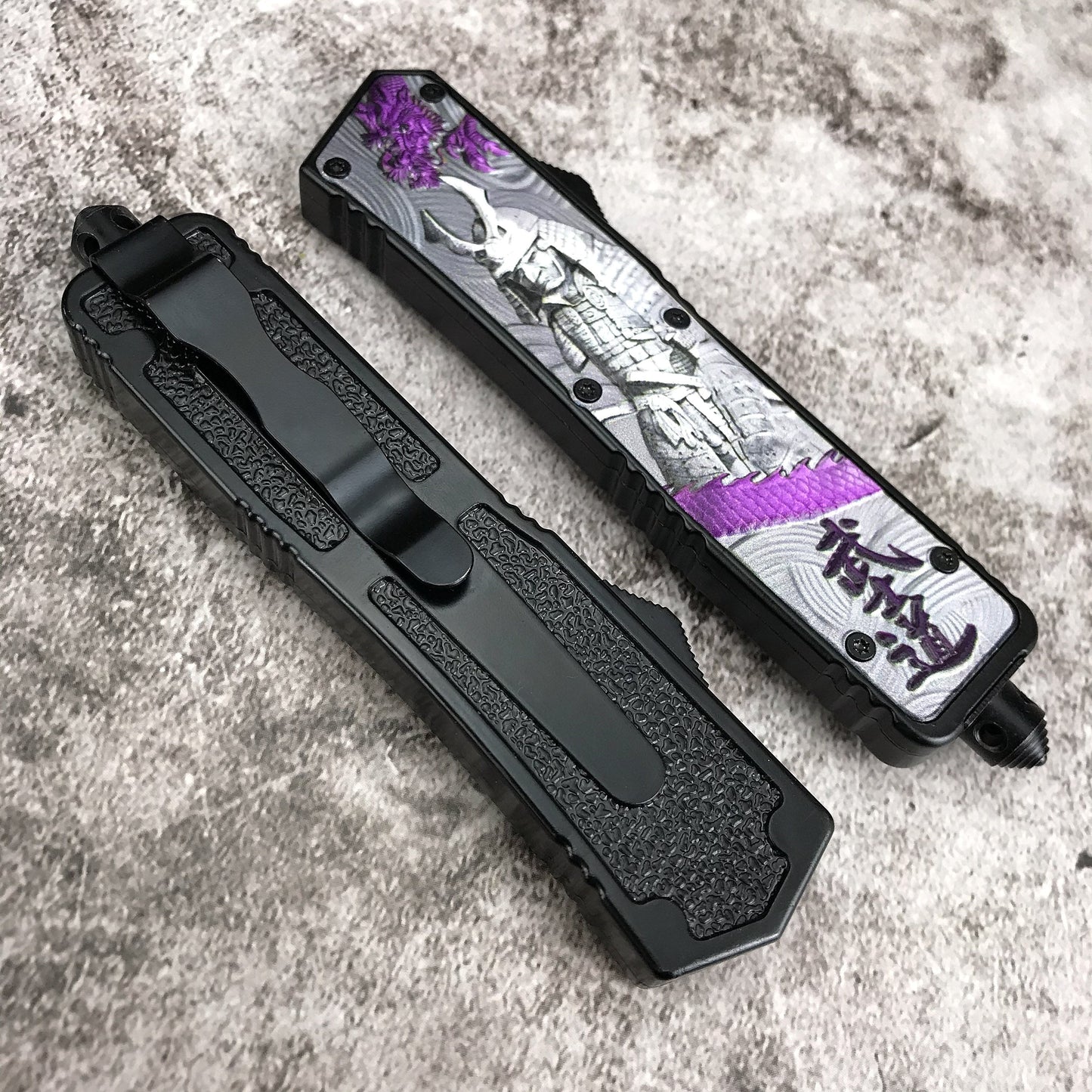 Microtech 7CR13mov steel Adjustable Switchblade Flick Knife OTF Automatic knife Zinc alloy carving handle spring assisted knives camping hunting hand tools