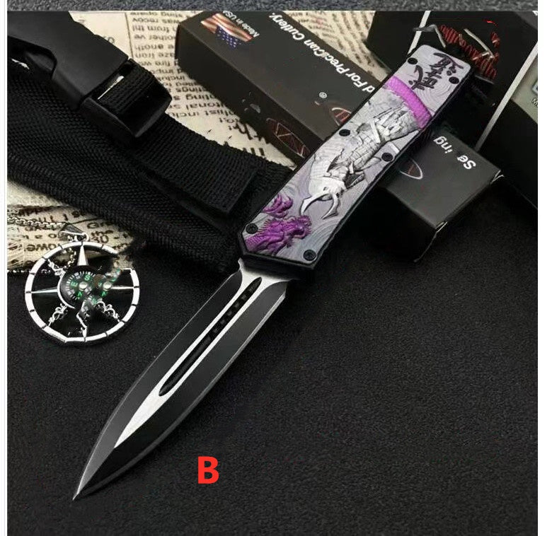 Microtech 7CR13mov steel Adjustable Switchblade Flick Knife OTF Automatic knife Zinc alloy carving handle spring assisted knives camping hunting hand tools
