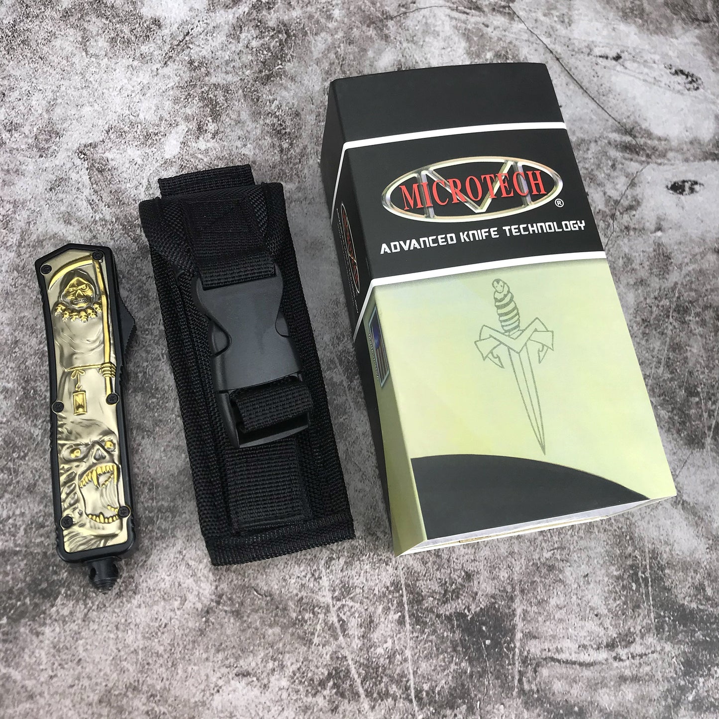 Microtech 7CR13mov steel Adjustable Switchblade Flick Knife OTF Automatic knife Zinc alloy carving handle spring assisted knives camping hunting hand tools