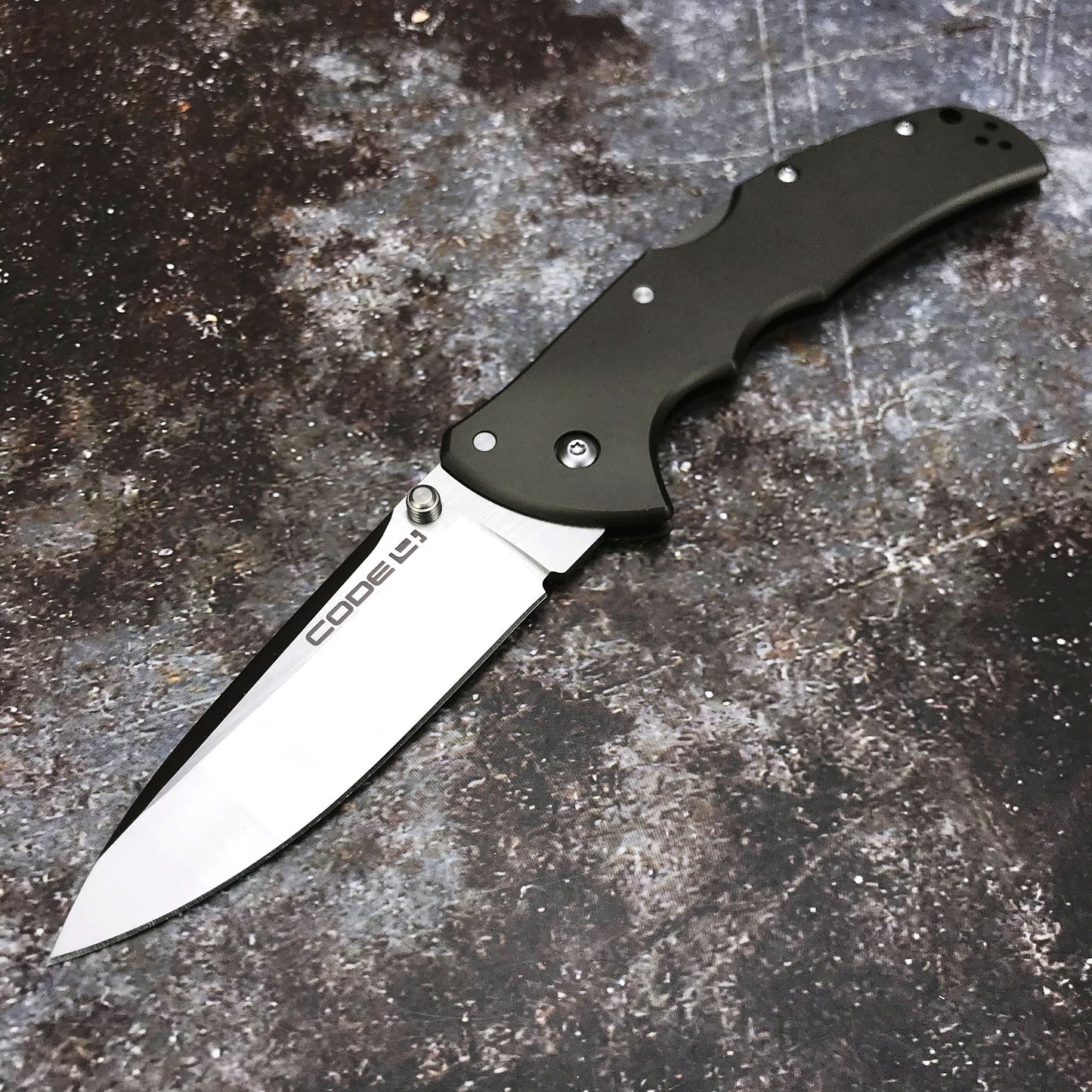 Hot COLD STEEL Code 4 Spear Point Folding Knife 3.5" S35VN Satin Spear Point, Gray Aluminum Handles - 58PAS