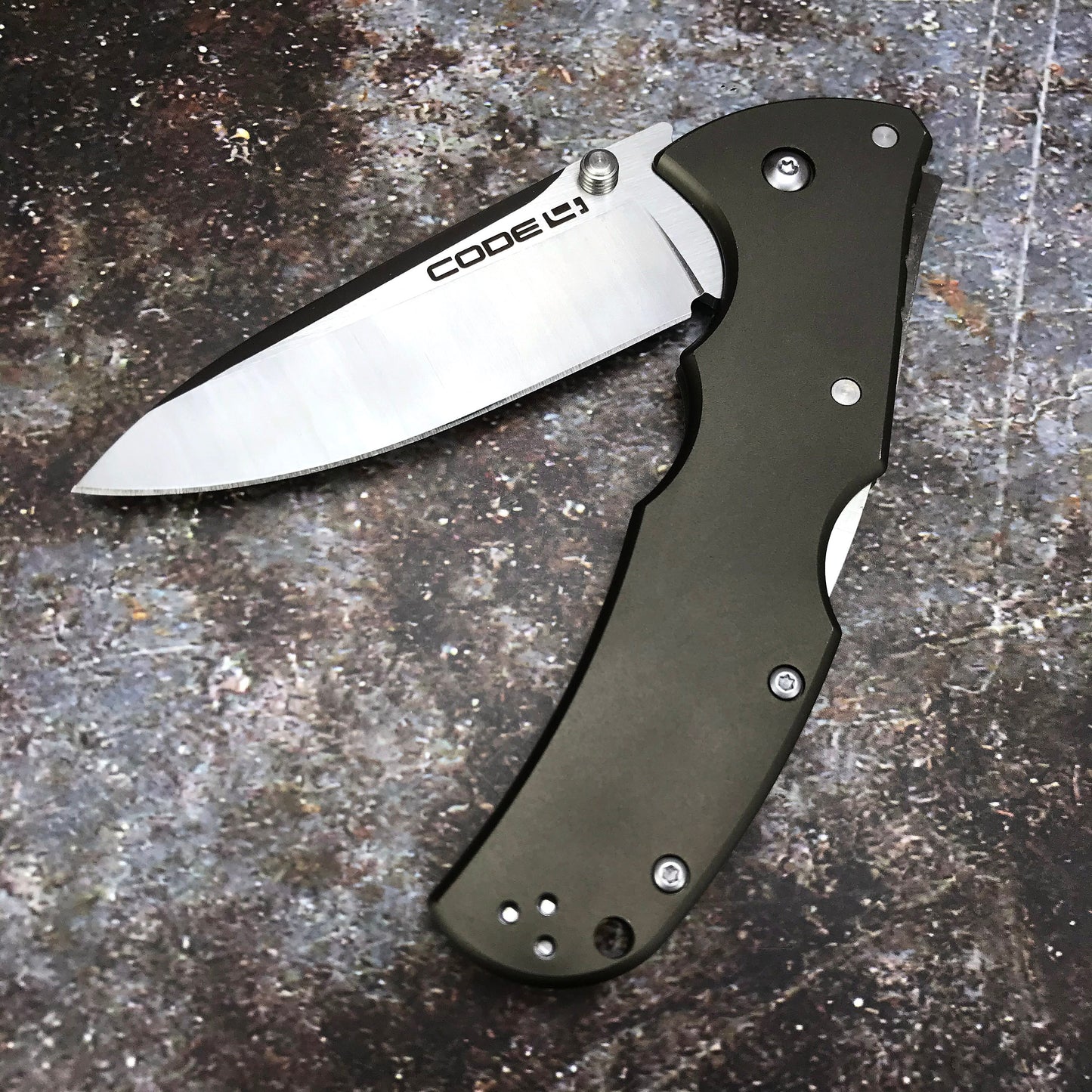 Hot COLD STEEL Code 4 Spear Point Folding Knife 3.5" S35VN Satin Spear Point, Gray Aluminum Handles - 58PAS