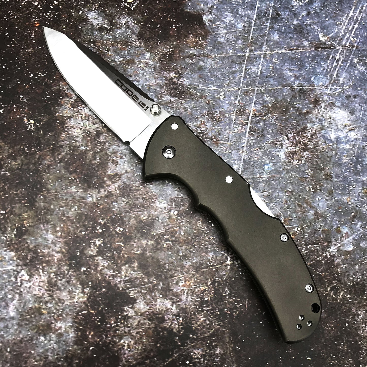 Hot COLD STEEL Code 4 Spear Point Folding Knife 3.5" S35VN Satin Spear Point, Gray Aluminum Handles - 58PAS