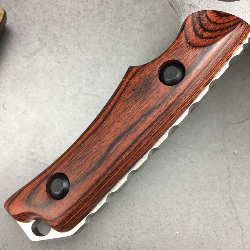 Benchmade Hunt Hidden Canyon Hunter Fixed Blade Knife 2.79" S30V Drop Point, Stabilized Wood Handles, Leather Sheath - 15017