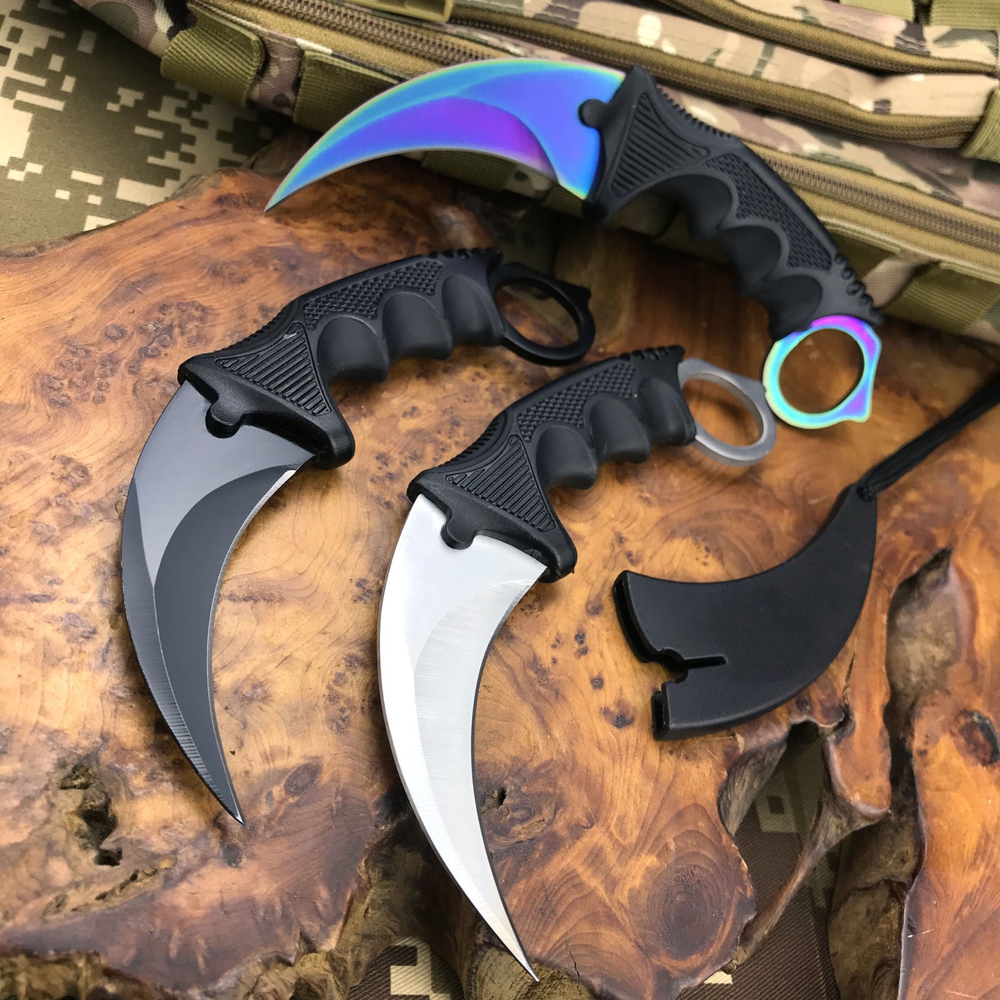 Hot Fixed Blade Knife Hunting Camping Neck Claw Knife Utility Survival Multi Tools