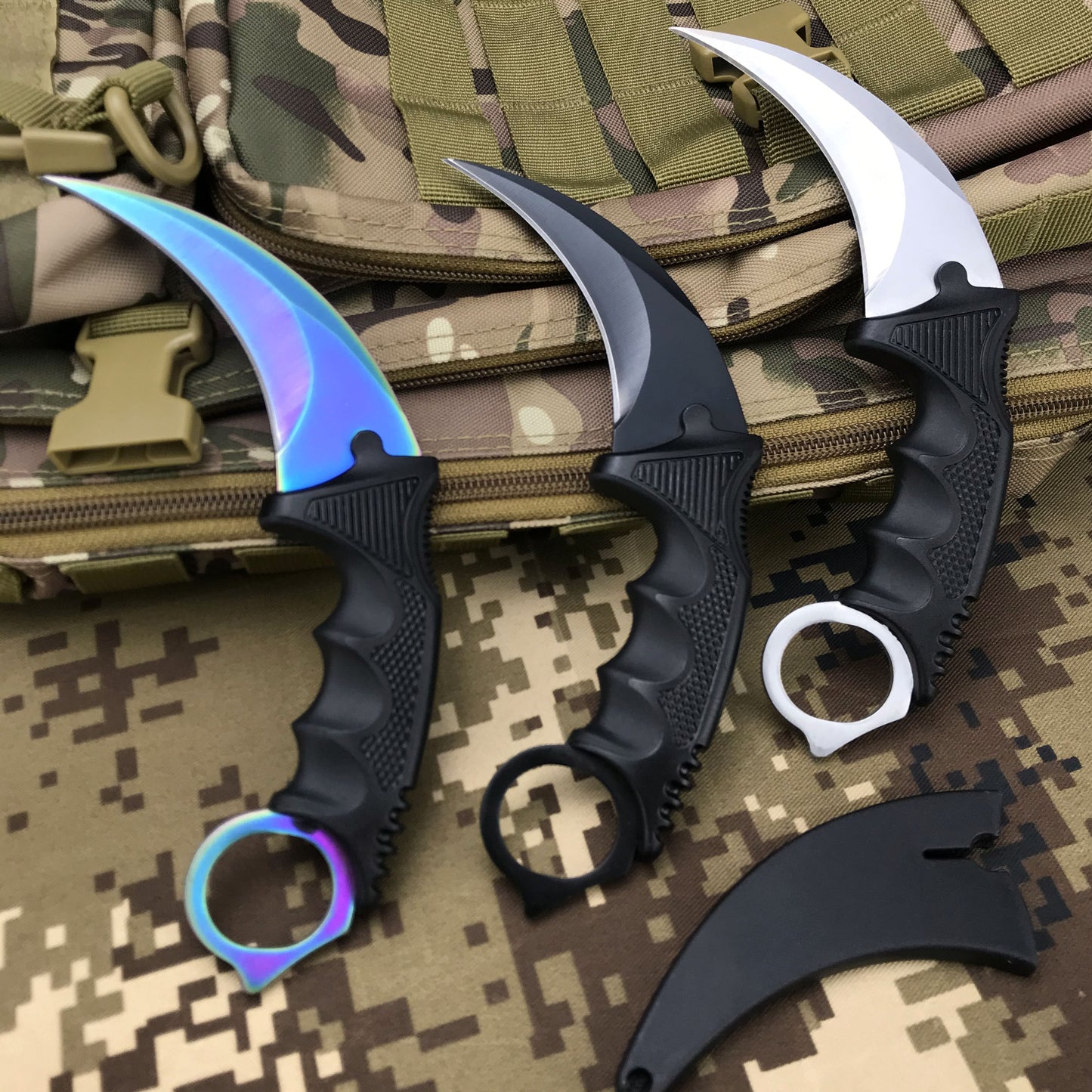 Hot Fixed Blade Knife Hunting Camping Neck Claw Knife Utility Survival Multi Tools