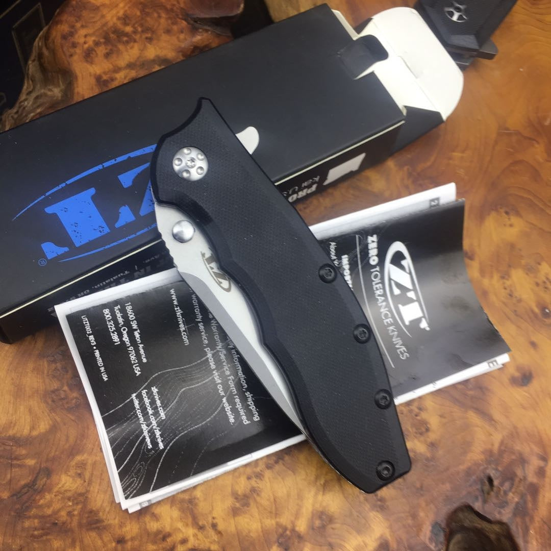 ZT ZERO TOLERANCE Folding Knife Assisted Open Camping Survival Pocket Knife CPM 20CV Blade Tactical ZT ZERO TOLERANCEFlipper Knife  G10 HANDLE Handles