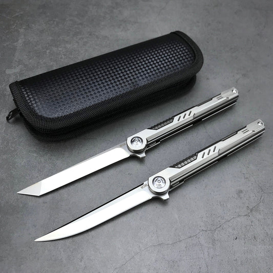 Ball Bearing M390 Steel TC4 Titanium Alloy Handle Pocket Folding Knife Camping Hunting Survival Tactical Knife Outdoor EDC Tools