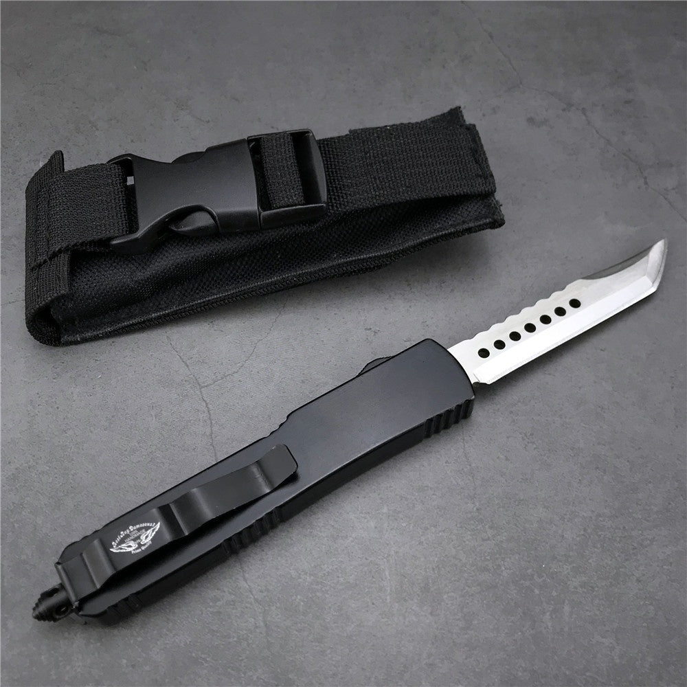 New Tactical Knife Adjustable Switchblade Flick Knife OTF Automatic knife zinc alloy handle spring assisted knives camping hunting hand tools
