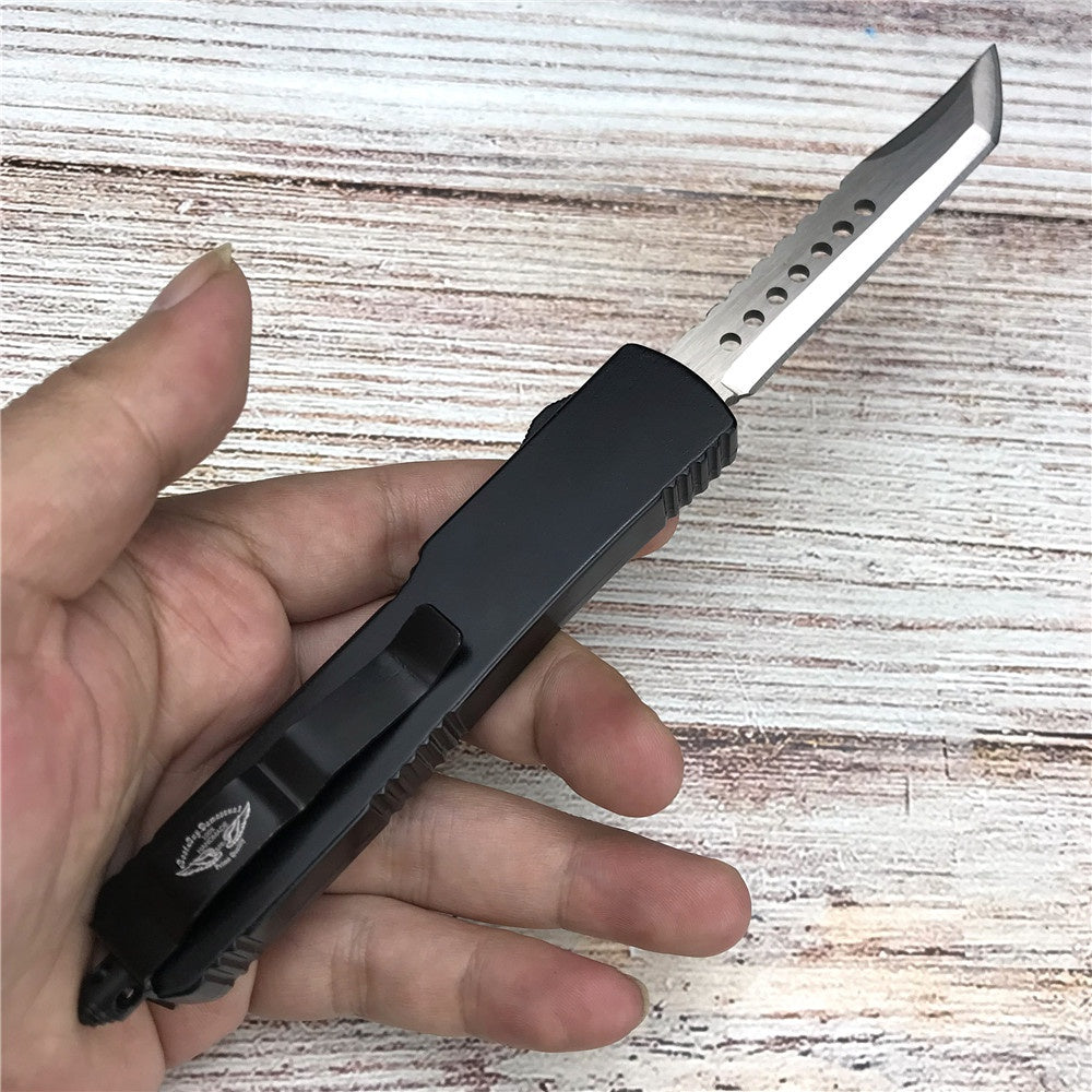 New Tactical Knife Adjustable Switchblade Flick Knife OTF Automatic knife zinc alloy handle spring assisted knives camping hunting hand tools