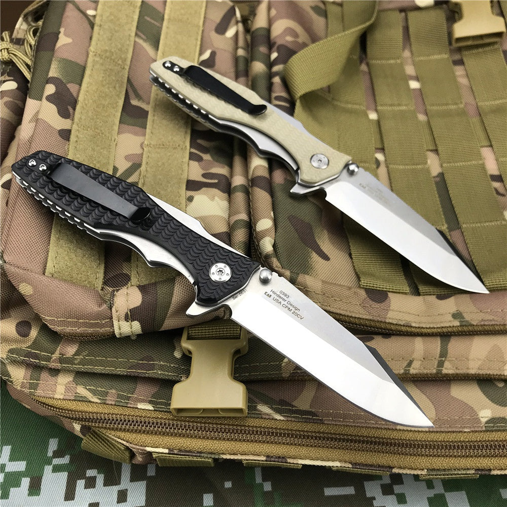 High Quality ZT ZERO TOLERANCE 0393 Folding knife ball bearing G10 Handle pocket knife Tactical Hunting Camping Knives Two Color