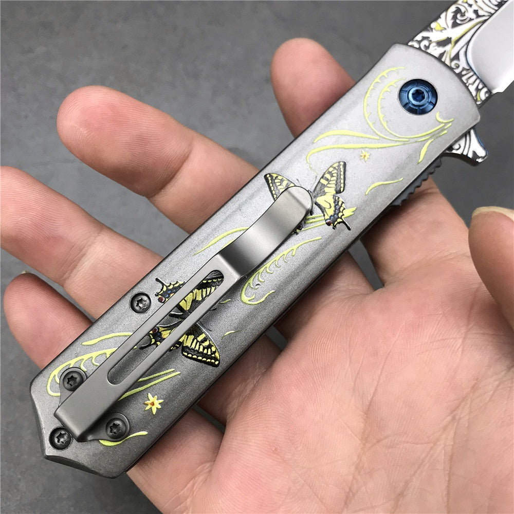 CHONG MING CM83 Folding Knife Outdoor Mini Camping Stainless Handle Survival Knife 8cr13mov Blade Multifunction Outdoor Tactical Rescue Tools