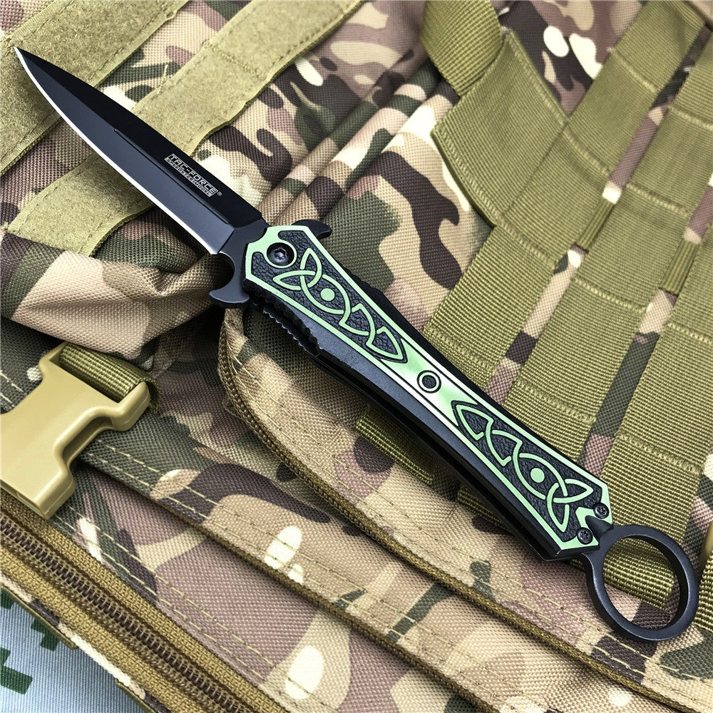 New TAC FORCE Outdoor Camping Tactical Survival Swordfish Knife Folding High Hardness Self-defense Knives EDC Multitool Knife Aluminium  Alloy Handle