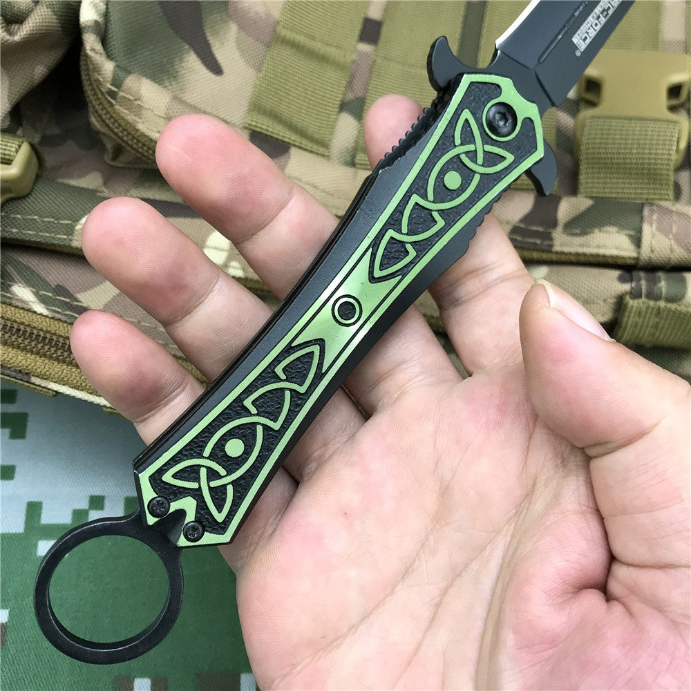 New TAC FORCE Outdoor Camping Tactical Survival Swordfish Knife Folding High Hardness Self-defense Knives EDC Multitool Knife Aluminium  Alloy Handle