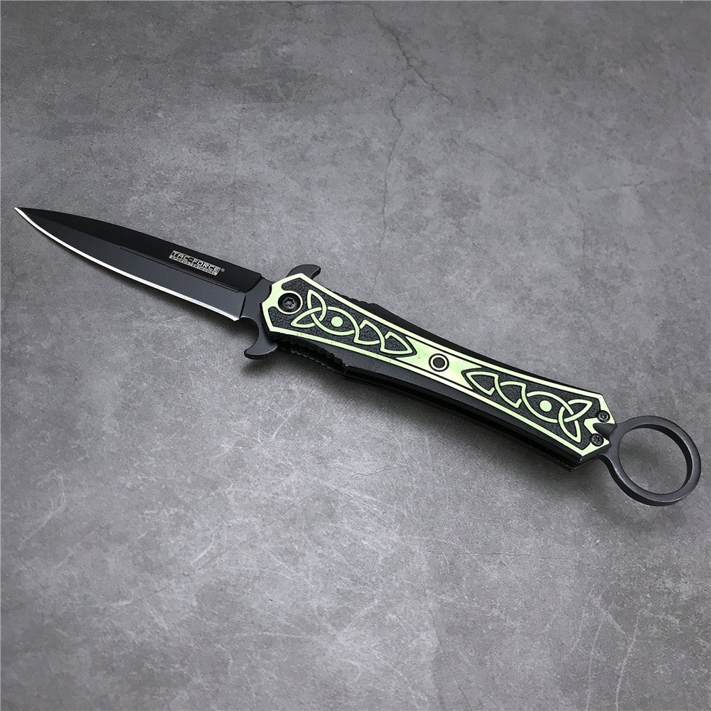 New TAC FORCE Outdoor Camping Tactical Survival Swordfish Knife Folding High Hardness Self-defense Knives EDC Multitool Knife Aluminium  Alloy Handle