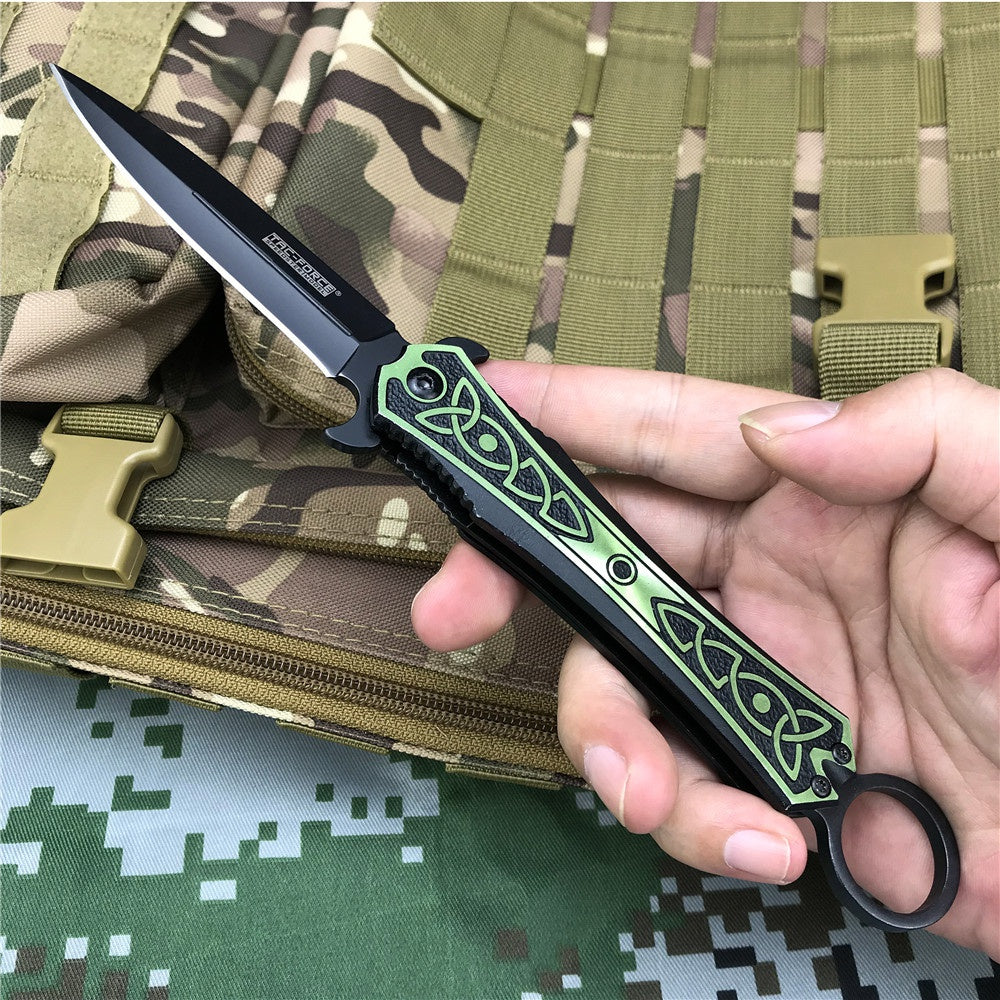 New TAC FORCE Outdoor Camping Tactical Survival Swordfish Knife Folding High Hardness Self-defense Knives EDC Multitool Knife Aluminium  Alloy Handle