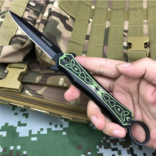 New TAC FORCE Outdoor Camping Tactical Survival Swordfish Knife Folding High Hardness Self-defense Knives EDC Multitool Knife Aluminium  Alloy Handle