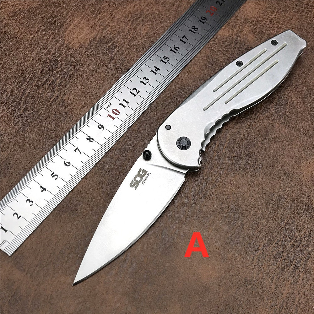 SOG Aegis FL AE31BX-8389 Folding knife Stone wash All steel Outdoor tactical knife 8CR13MoV Camping knife edc Hunting tools Gift Box