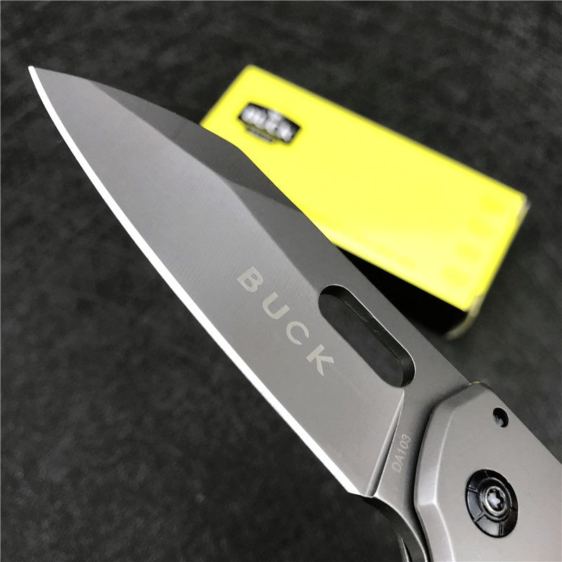 BUCK DA103 Folding blade pocket knife 440 steel blade steel handle Edc mini knife outdoor tactical survival knives rescue tool