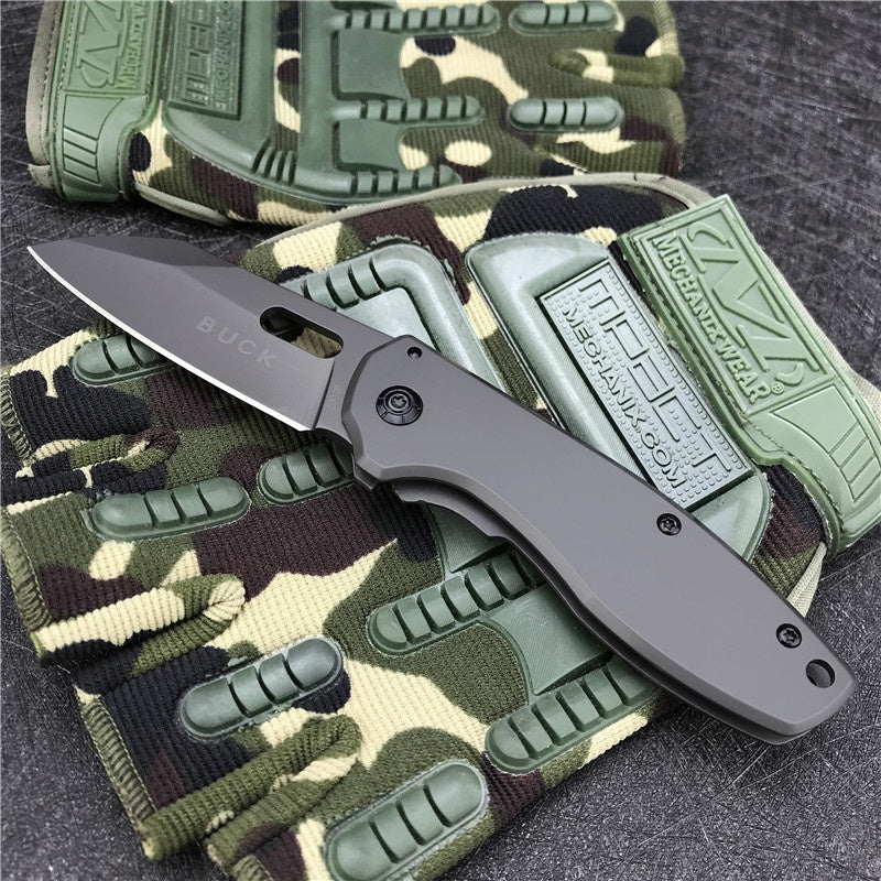 BUCK DA103 Folding blade pocket knife 440 steel blade steel handle Edc mini knife outdoor tactical survival knives rescue tool