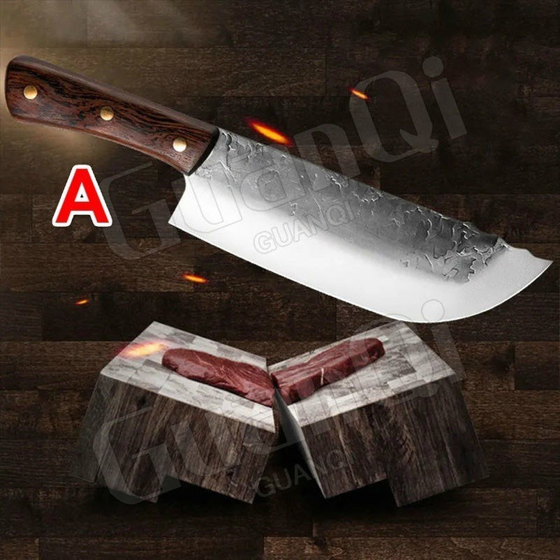 Forged Kitchen Stainless Steel Butcher Knife Meat Cleaver Butcher Knife Handmade Forged Sharp Cleaver Wide Blade Professional Butcher Knife Utility Vegetable Knives Kitchen Professional Chef Knives High Quality Stainless Steel Kitchen Butcher Cleaver Knif