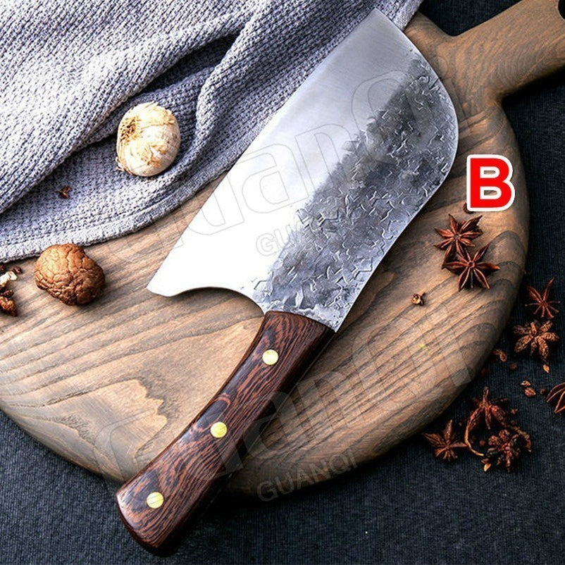 Forged Kitchen Stainless Steel Butcher Knife Meat Cleaver Butcher Knife Handmade Forged Sharp Cleaver Wide Blade Professional Butcher Knife Utility Vegetable Knives Kitchen Professional Chef Knives High Quality Stainless Steel Kitchen Butcher Cleaver Knif