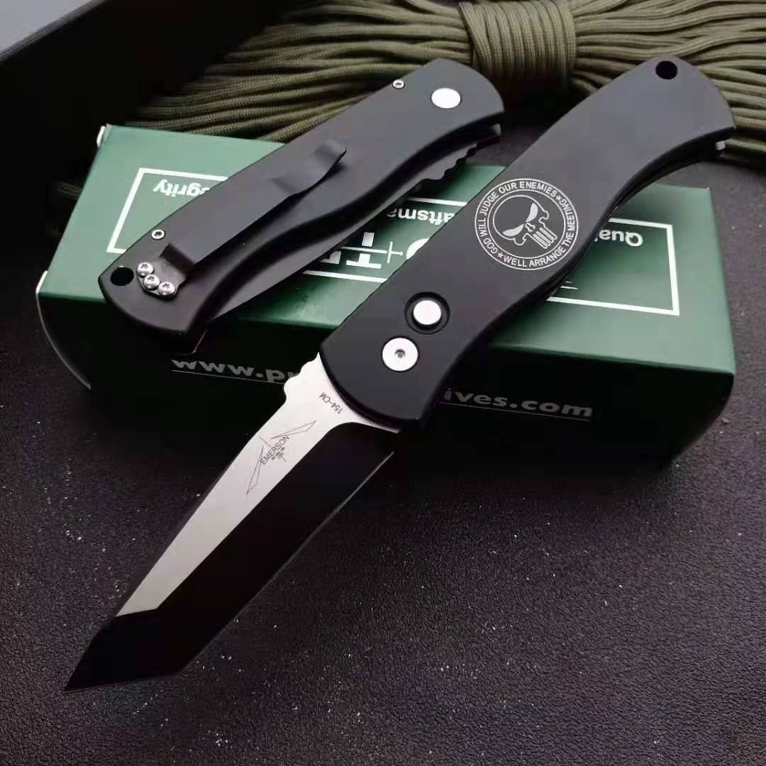 High Hardness Pro-Tech CQC7 AUTO Spring Assisted Tactical Pocket Knife Cryogenic Heat Treatment Surface Titanium-Plated Wire Drawing 154-CM Blade Handle Material 6061-T6 Space Aluminum, Full CNC Processing